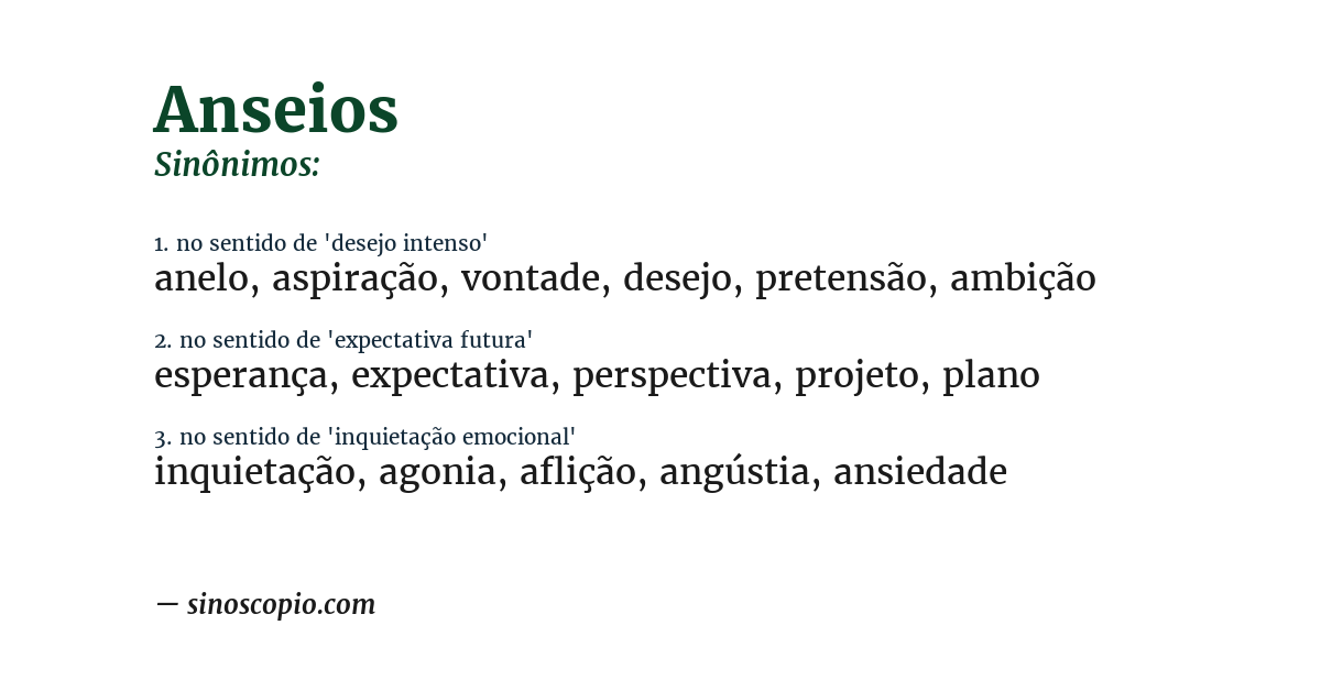 Sinônimo de anseios