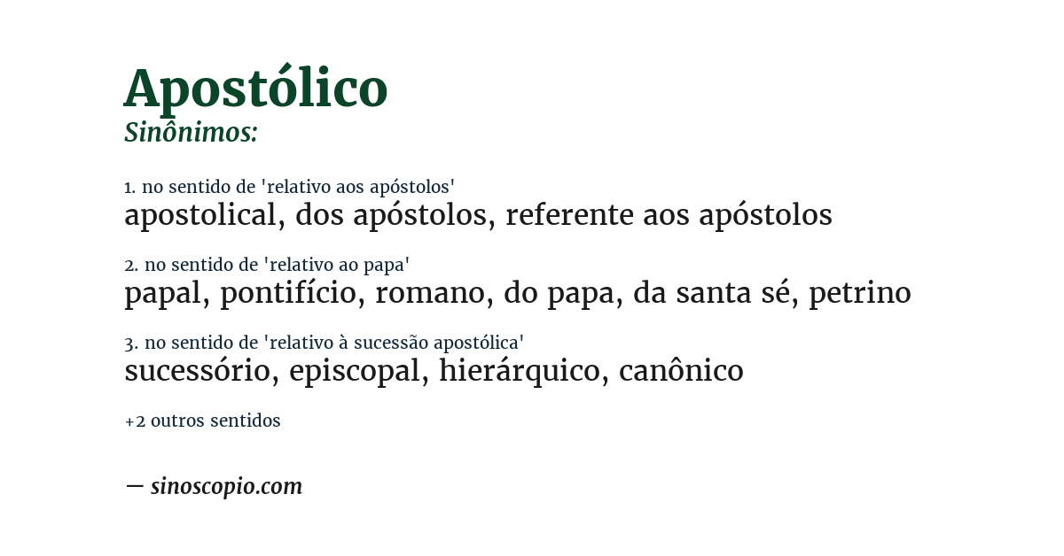 Sinônimo de apostólico