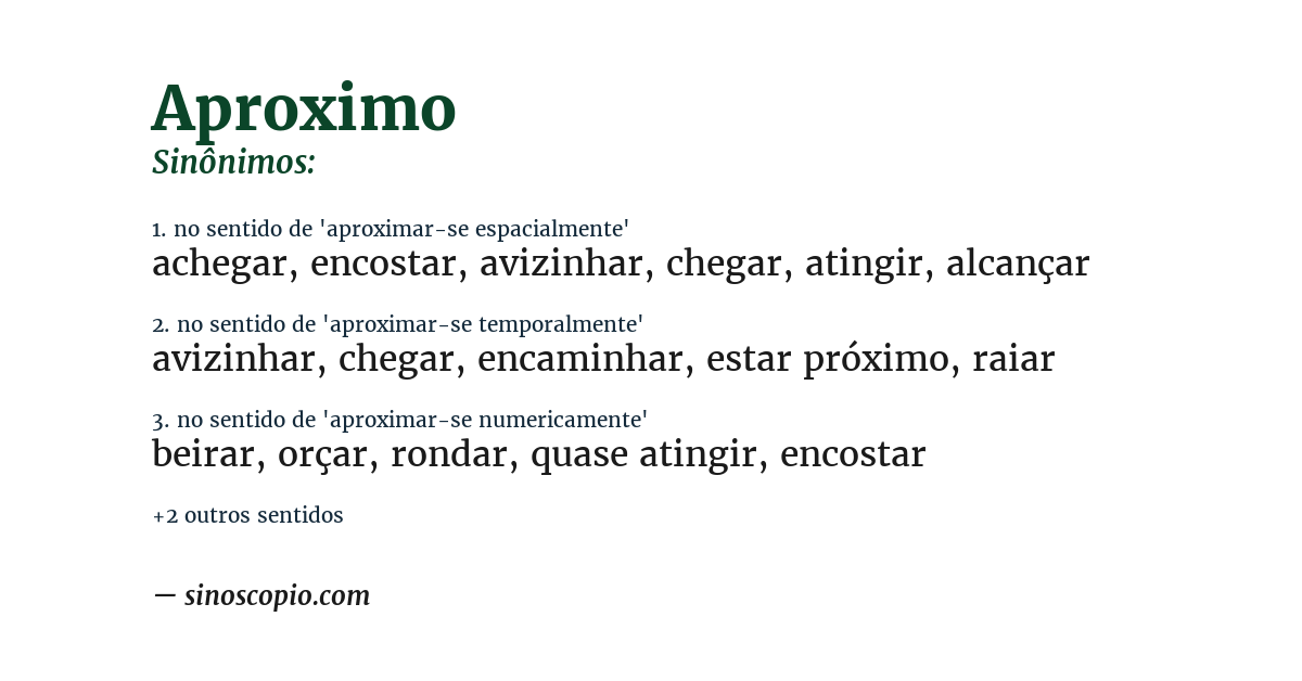Sinônimo de aproximo