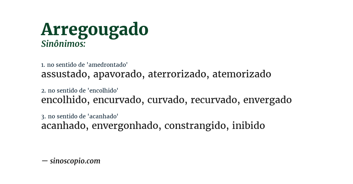 Sinônimo de arregougado