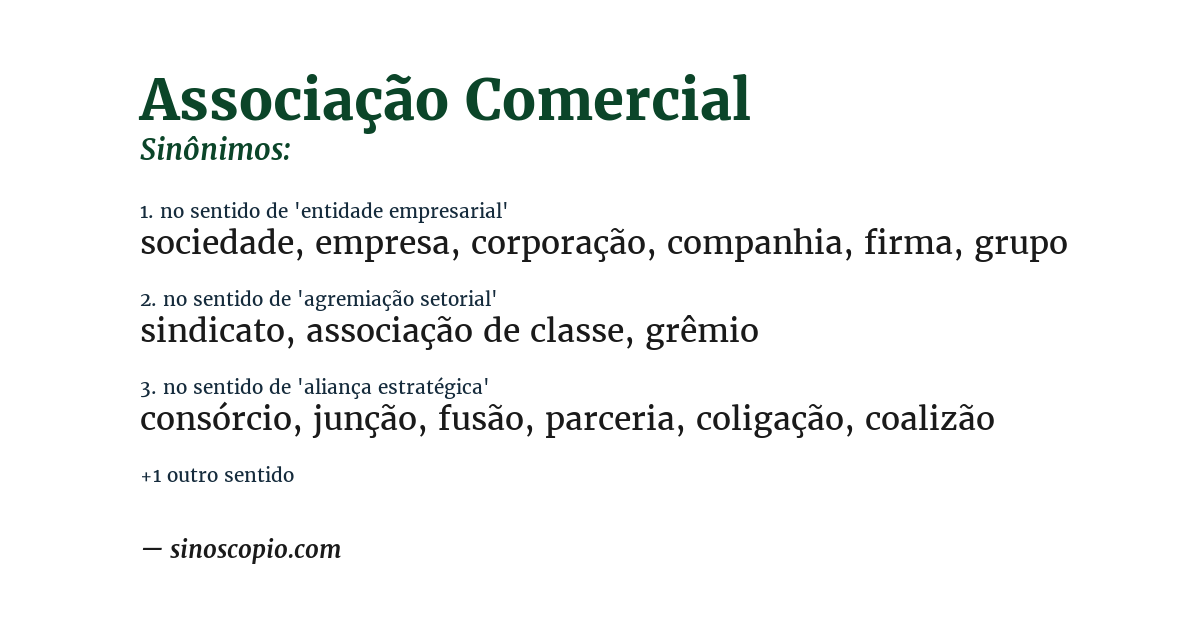 Sinônimo de associação comercial