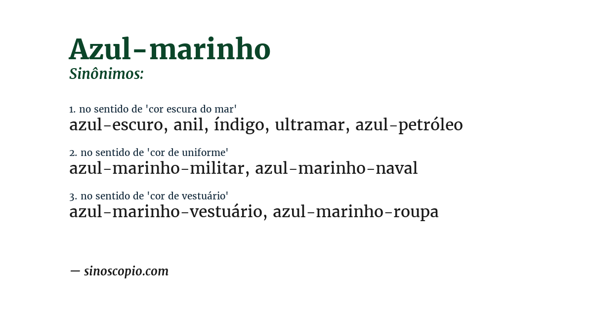 Sinônimo de azul-marinho