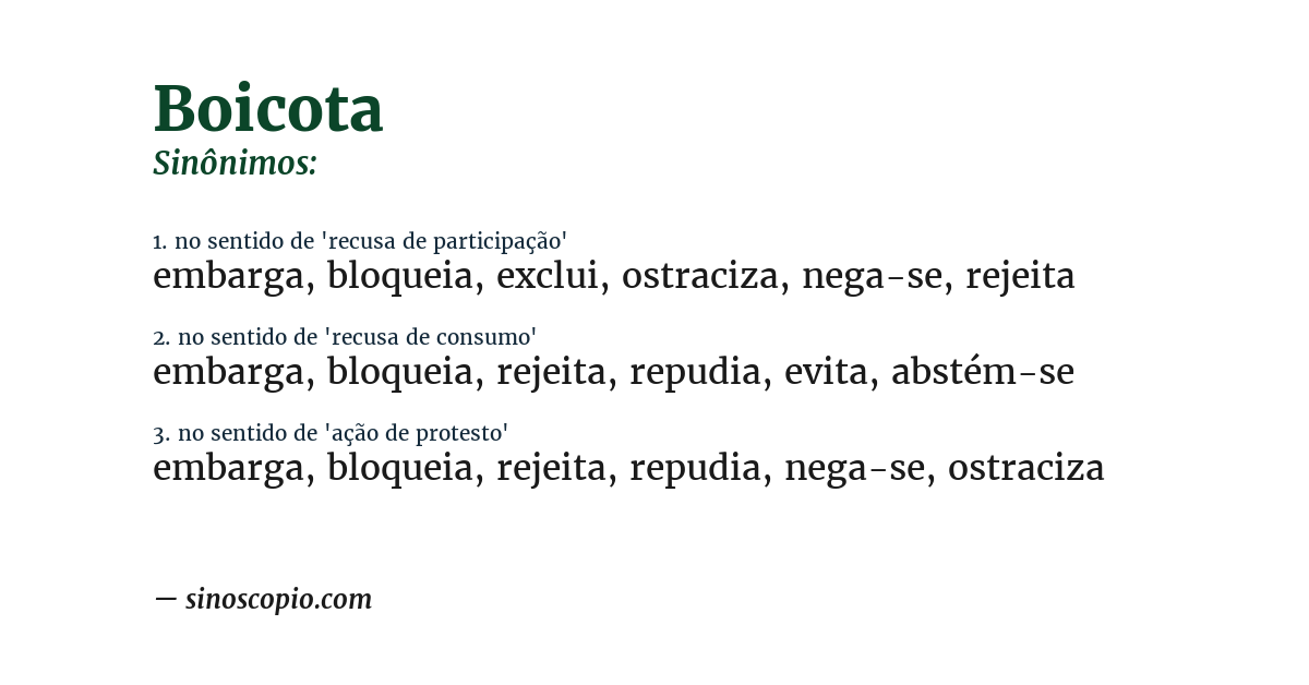 Sinônimo de boicota