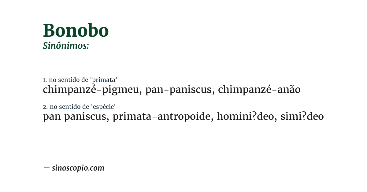 Sinônimo de bonobo