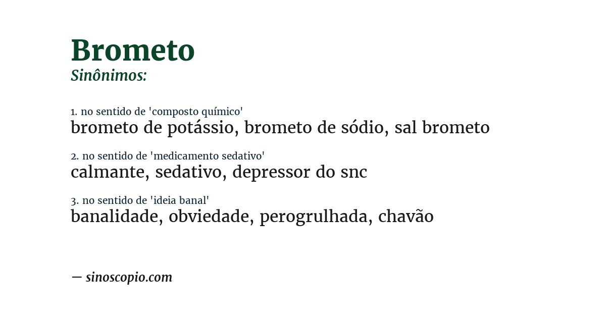 Sinônimo de brometo