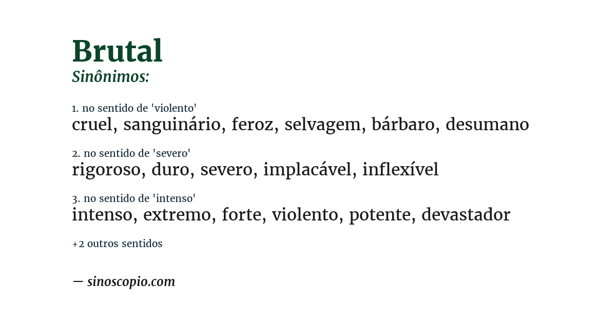 Sinônimo de brutal