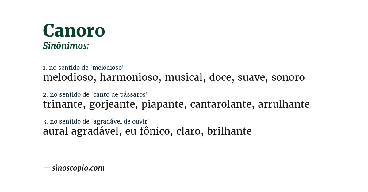 Sinônimo de canoro