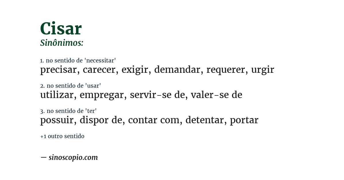 Sinônimo de cisar