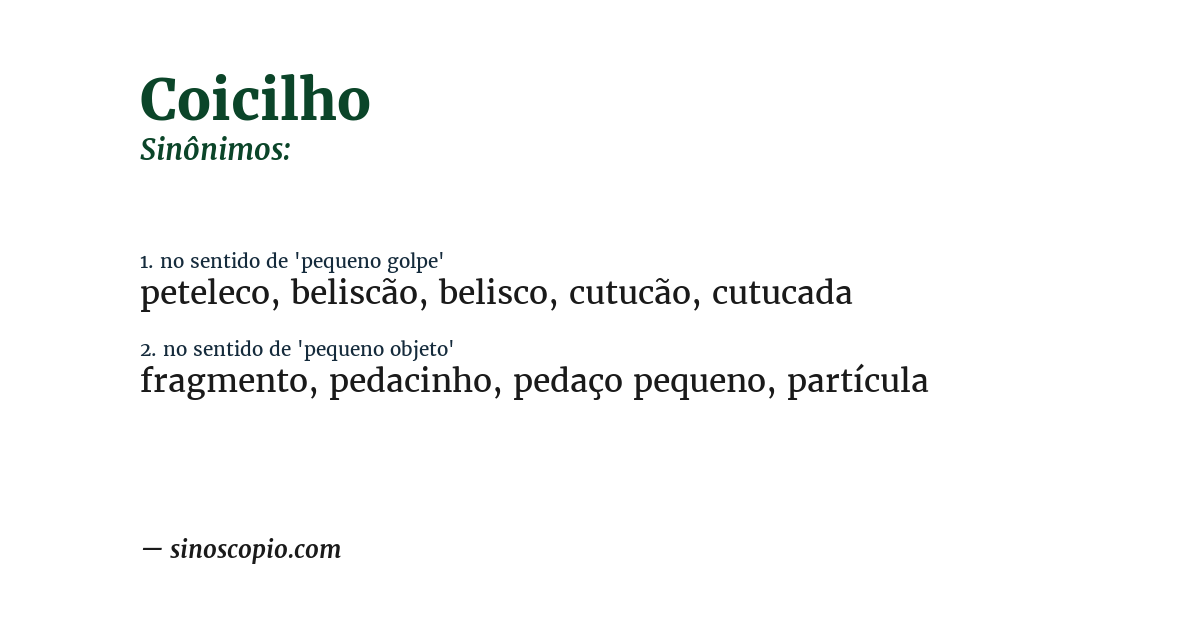Sinônimo de coicilho