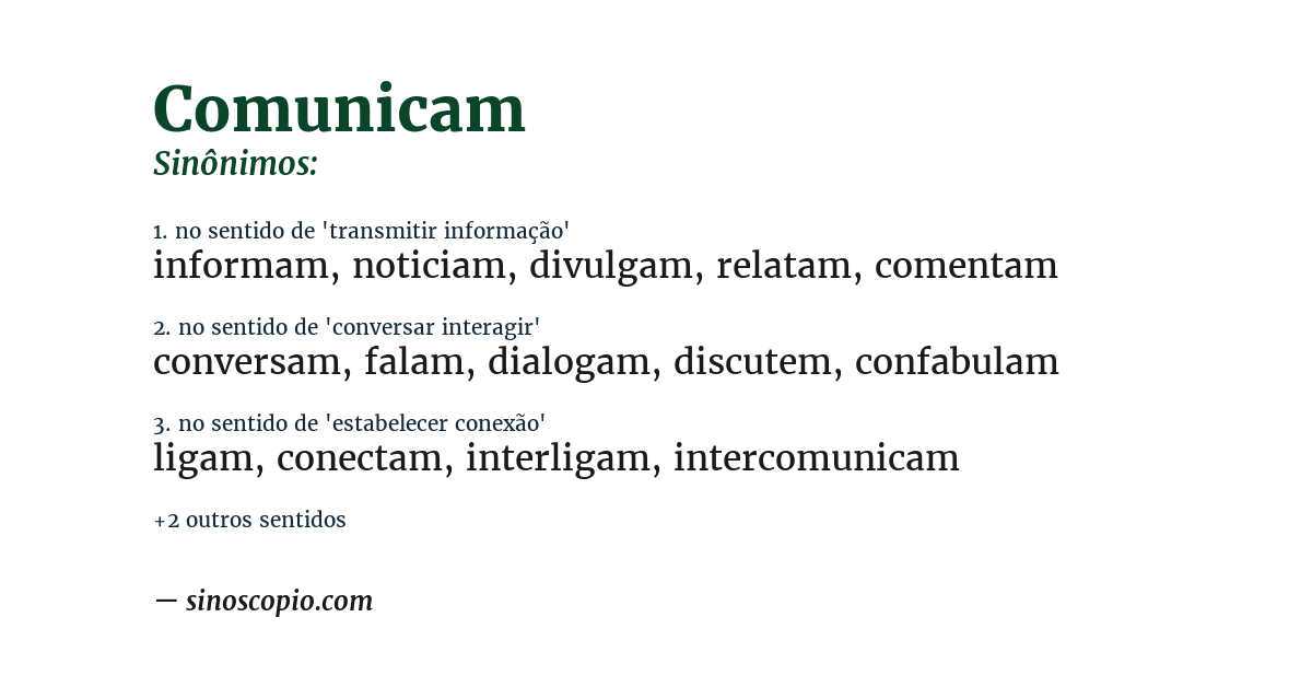 Sinônimo de comunicam