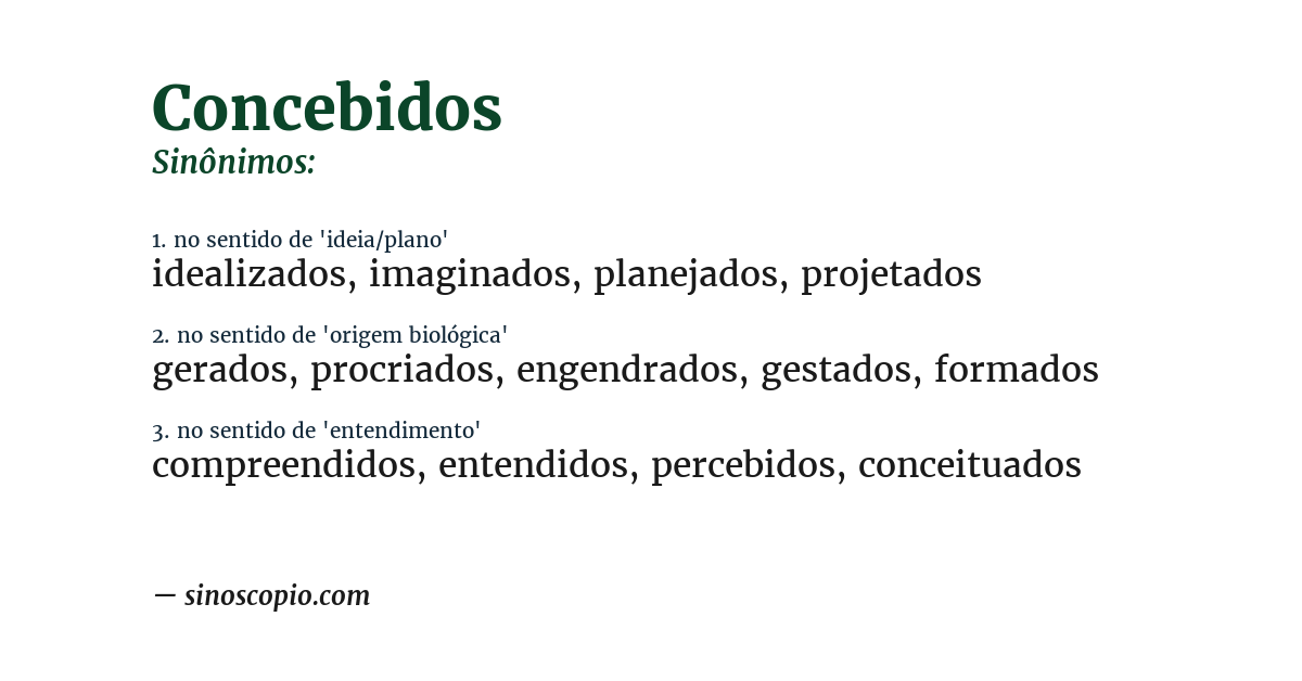 Sinônimo de concebidos
