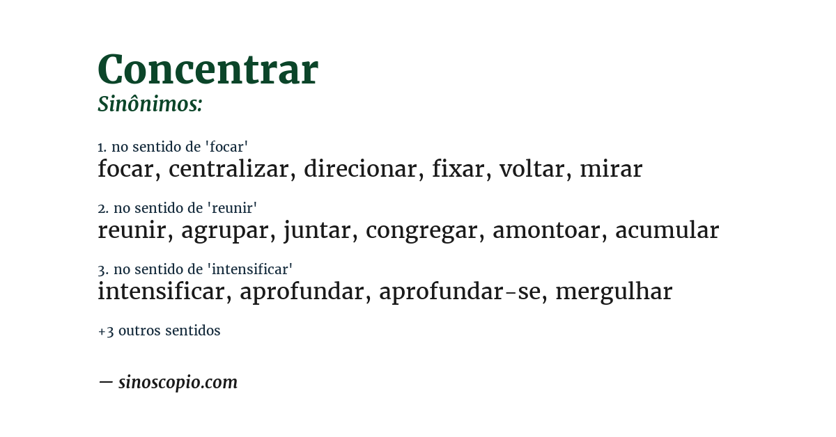 Sinônimo de concentrar
