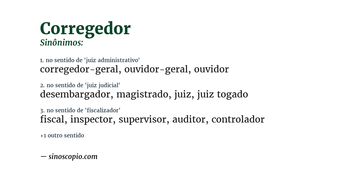 Sinônimo de corregedor