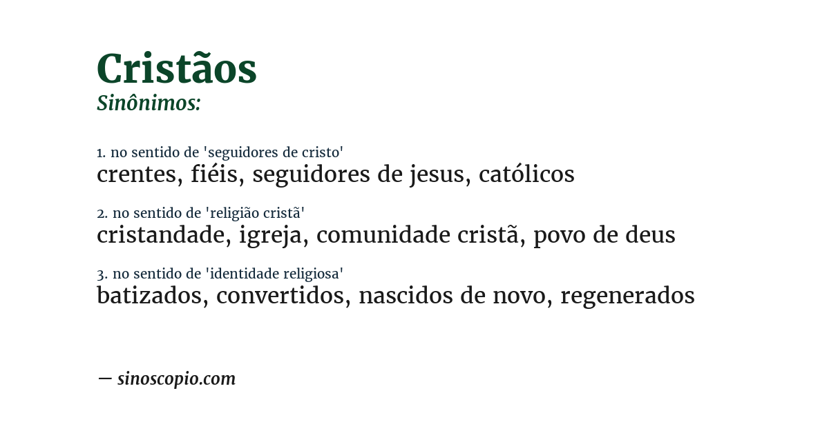 Sinônimo de cristãos
