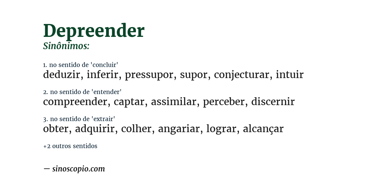 Sinônimo de depreender