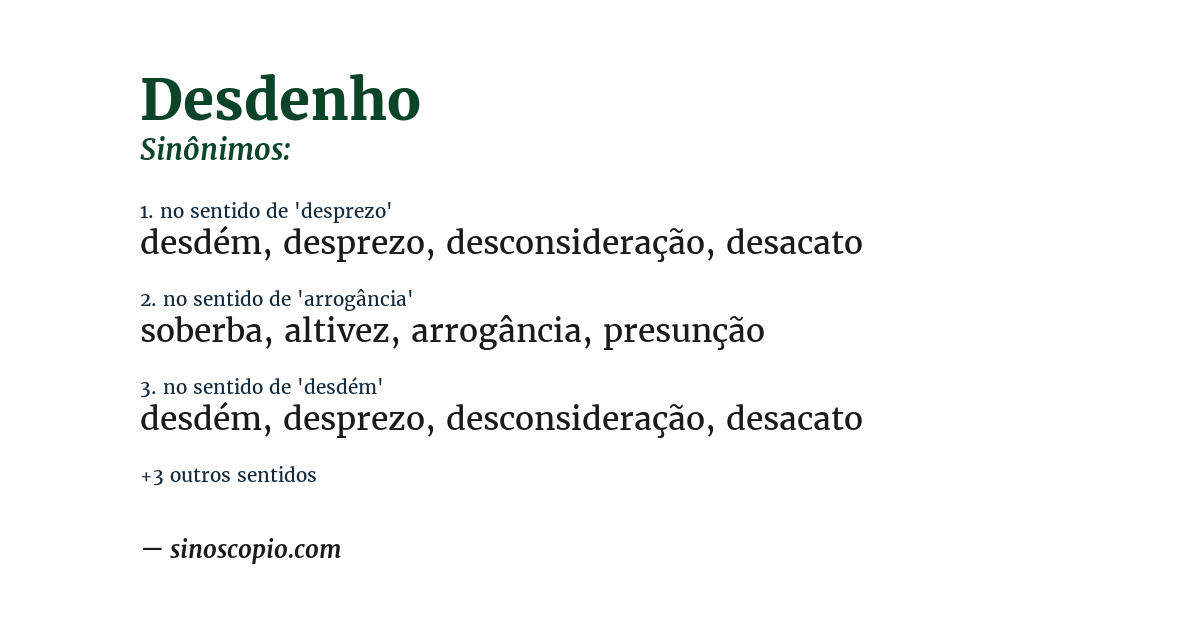Sinônimo de desdenho