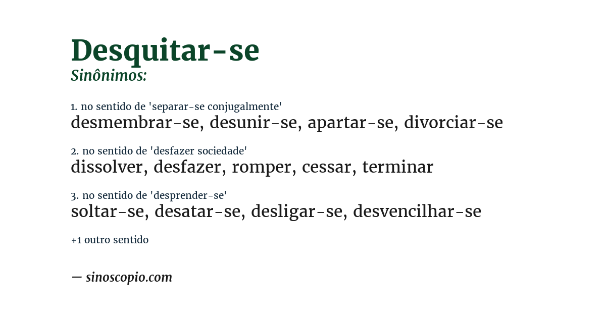 Sinônimo de desquitar-se