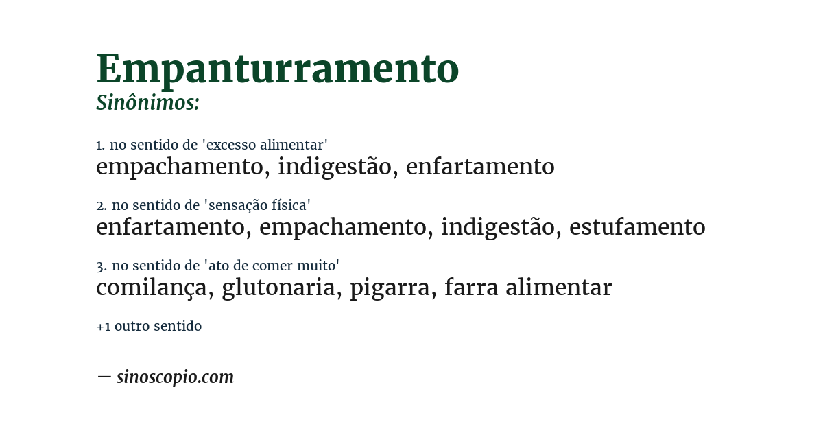 Sinônimo de empanturramento