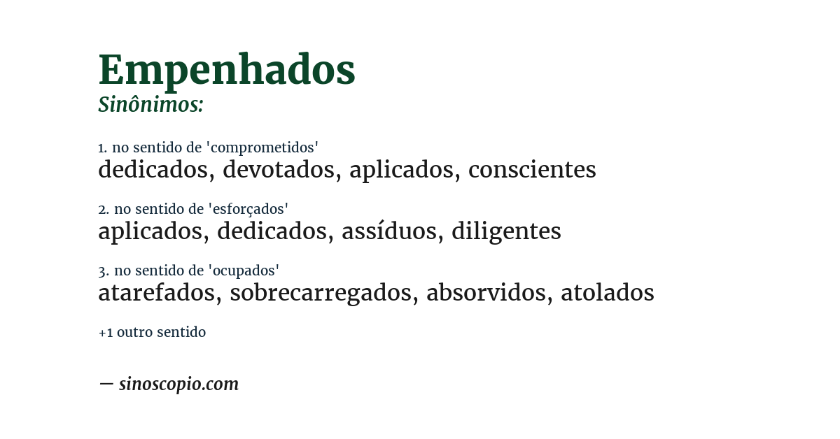 Sinônimo de empenhados
