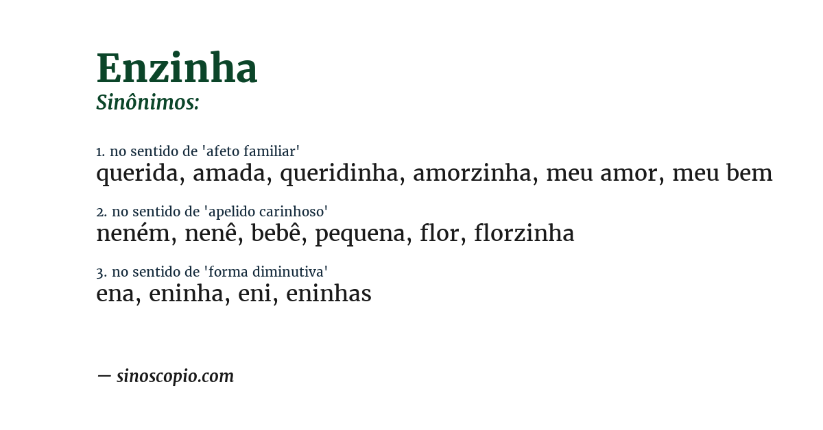 Sinônimo de enzinha