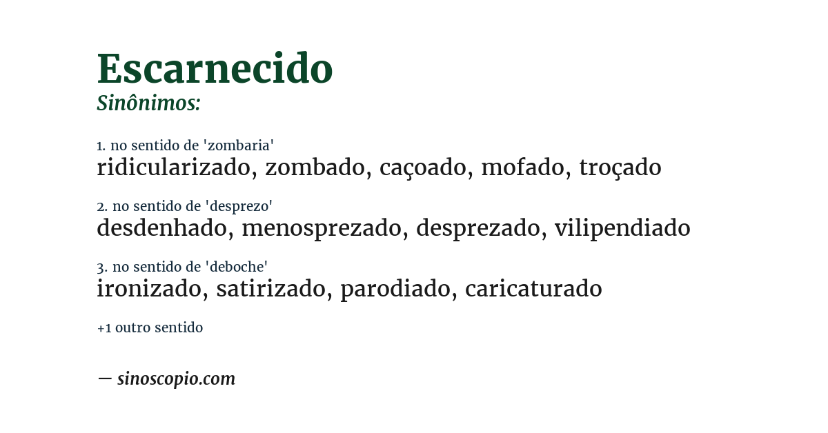 Sinônimo de escarnecido