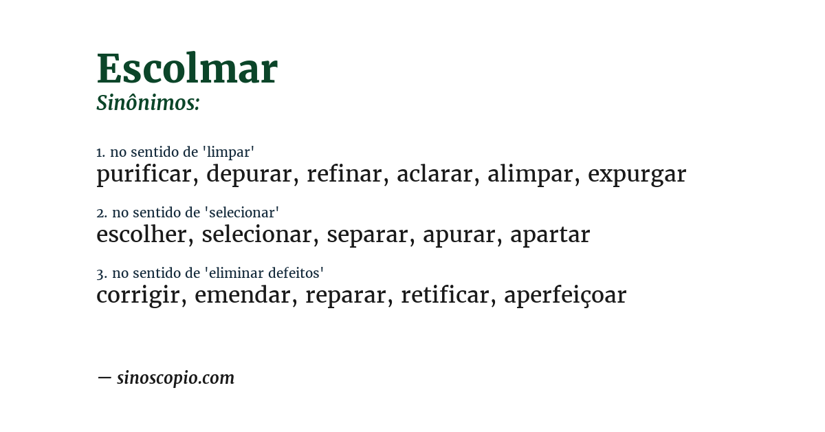 Sinônimo de escolmar
