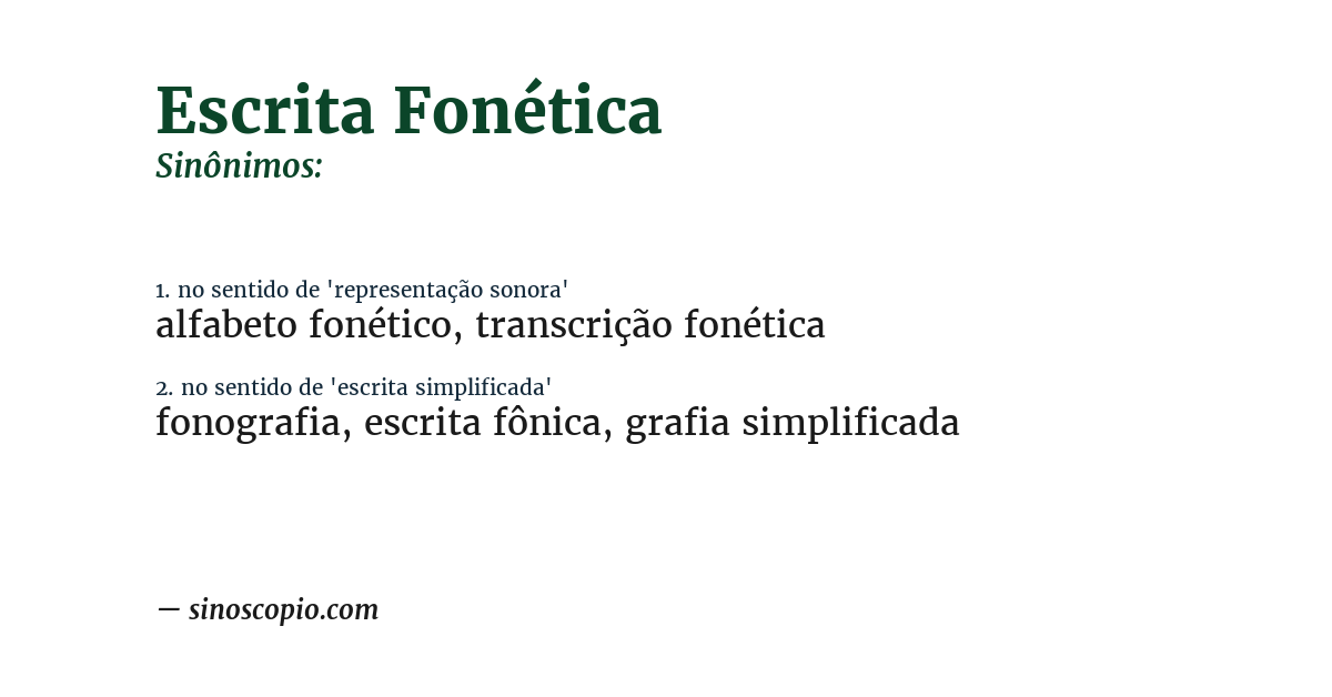 Sinônimo de escrita fonética