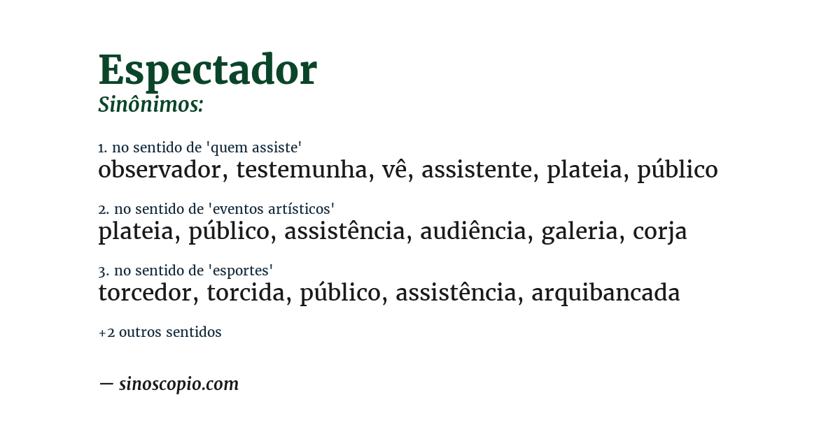 Sinônimo de espectador
