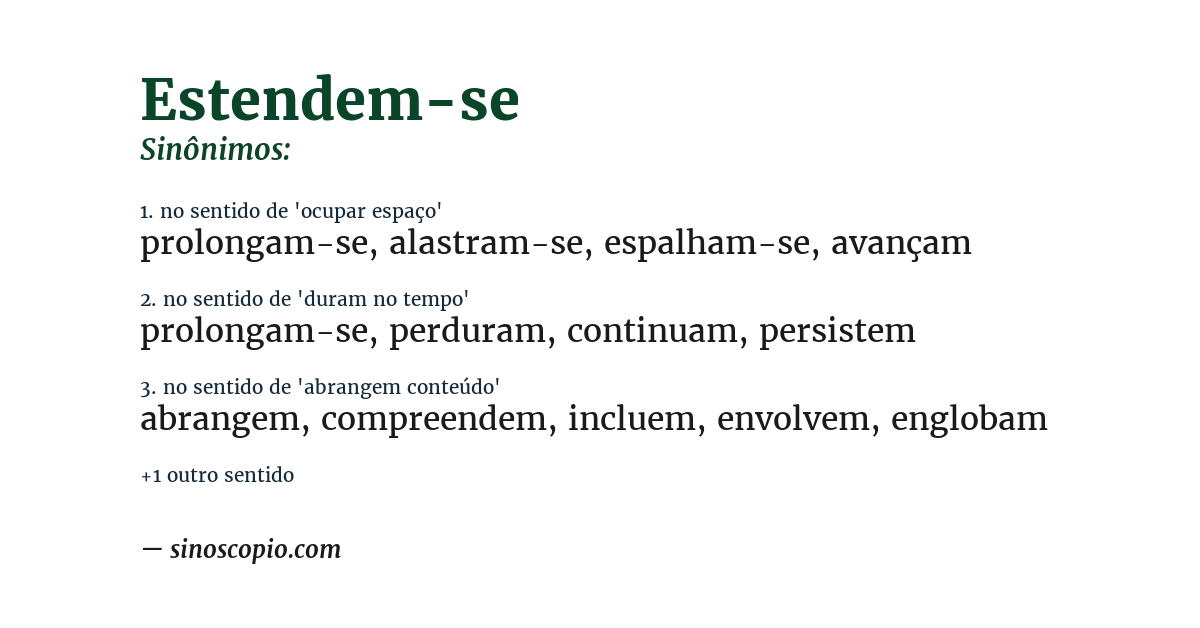 Sinônimo de estendem-se