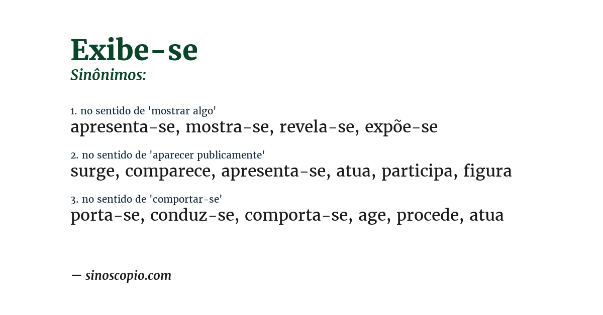 Sinônimo de exibe-se