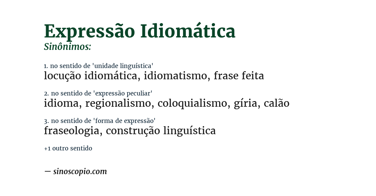 Sinônimo de expressão idiomática
