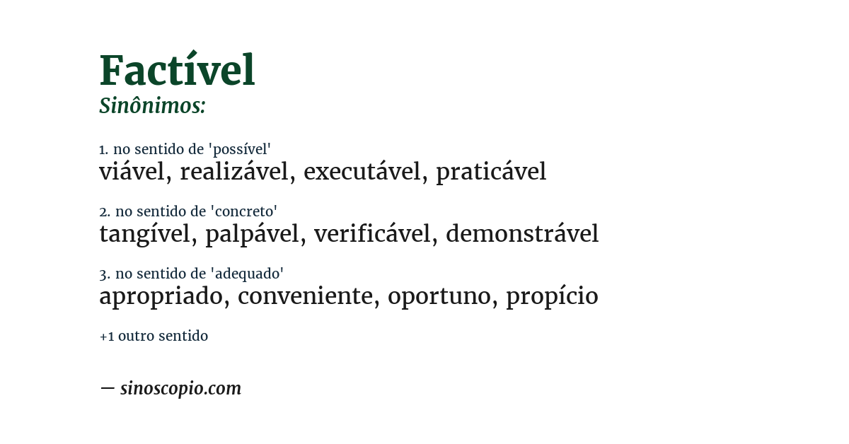 Sinônimo de factível