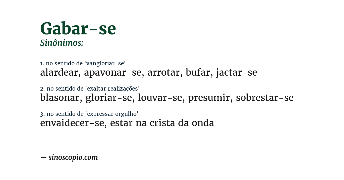 Sinônimo de gabar-se