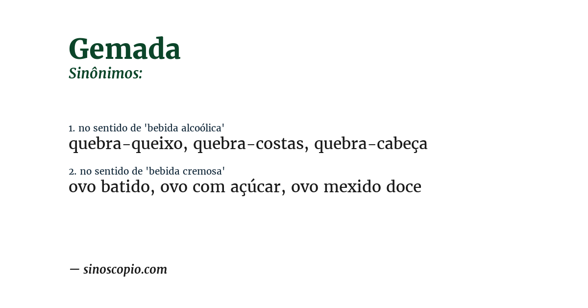 Sinônimo de gemada