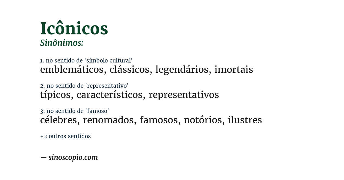 Sinônimo de icônicos