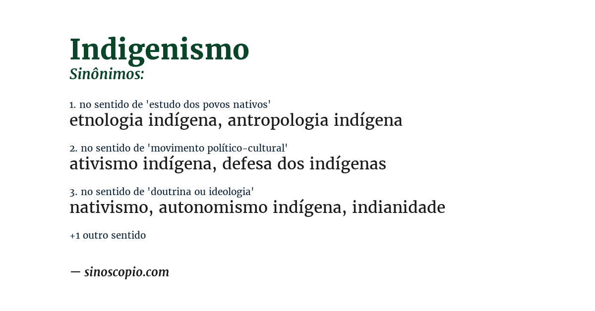 Sinônimo de indigenismo