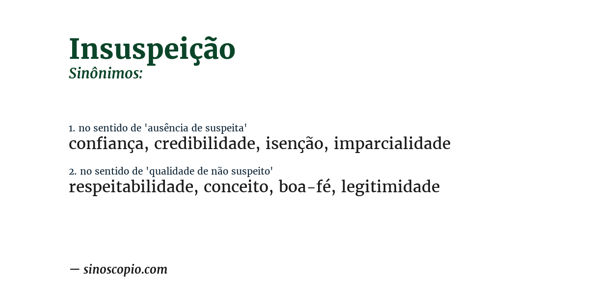 Sinônimo de insuspeição