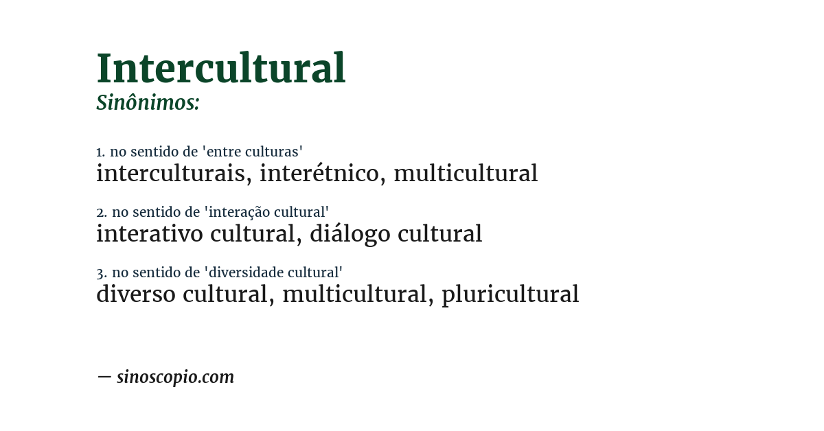 Sinônimo de intercultural