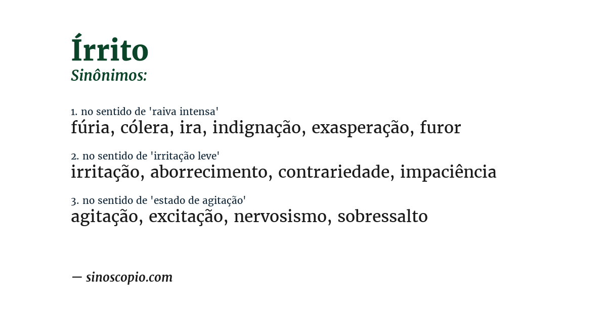 Sinônimo de írrito