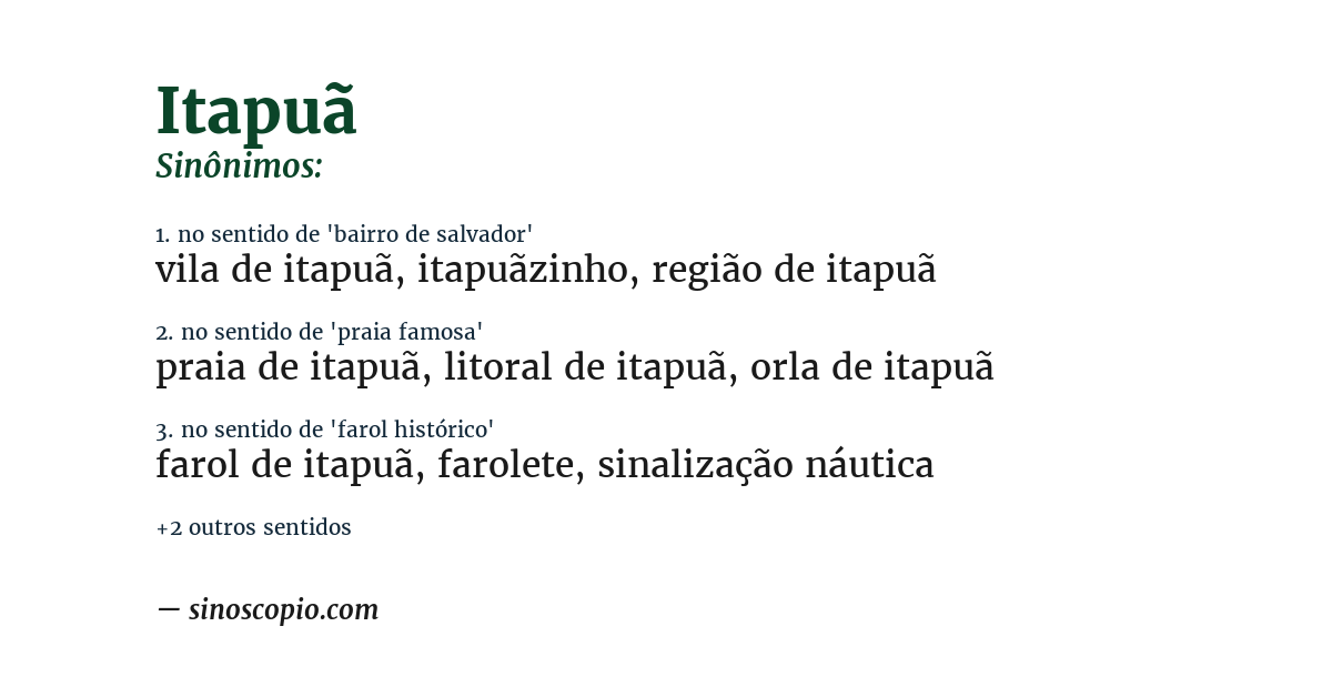 Sinônimo de itapuã