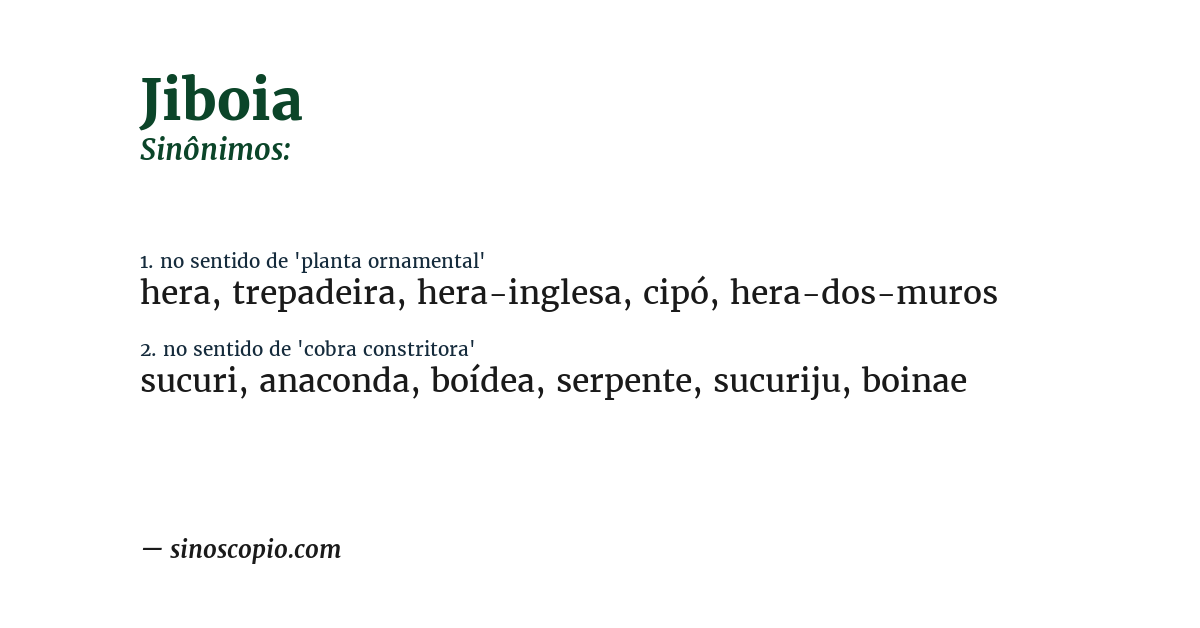 Sinônimo de jiboia