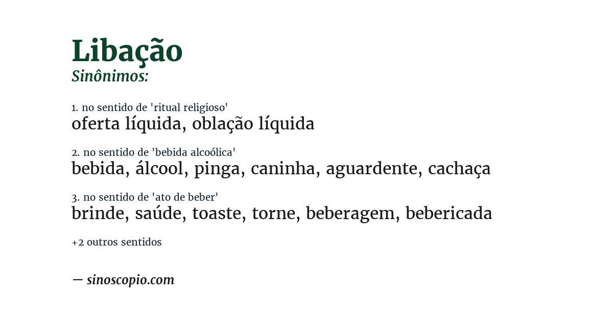 Sinônimo de libação