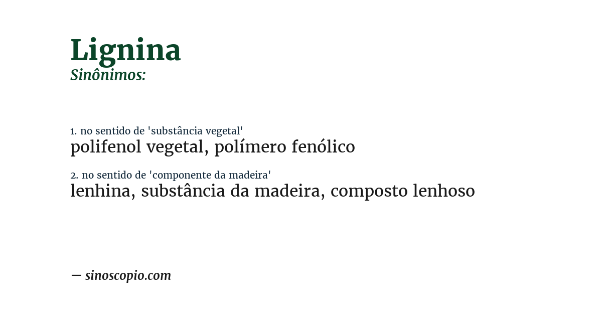 Sinônimo de lignina