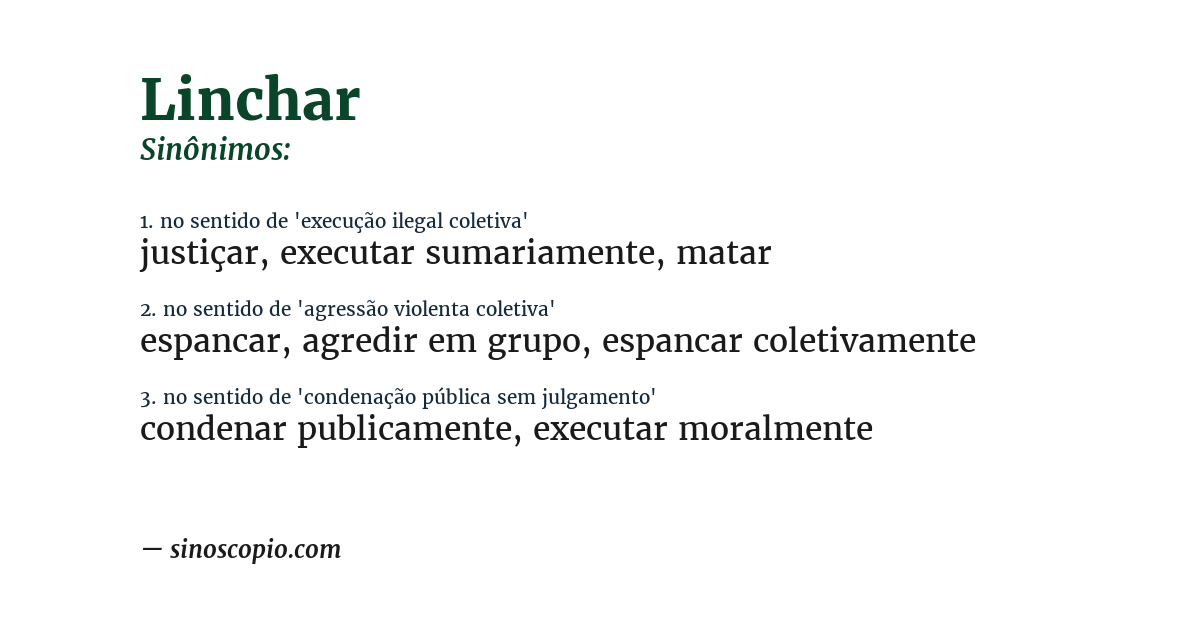 Sinônimo de linchar