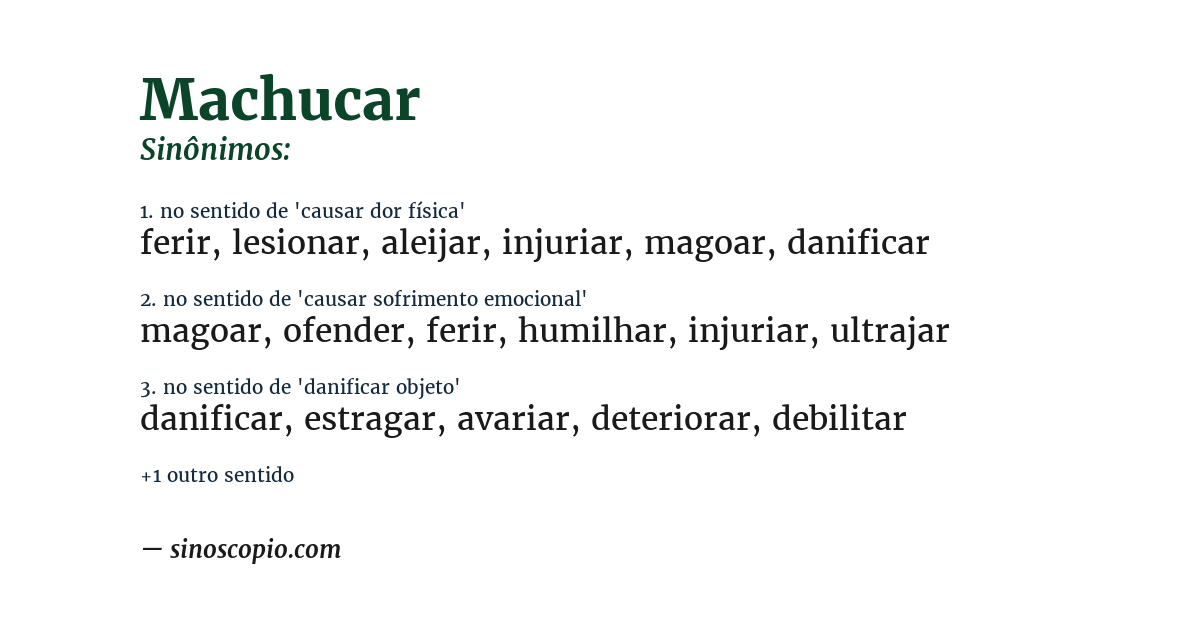 Sinônimo de machucar
