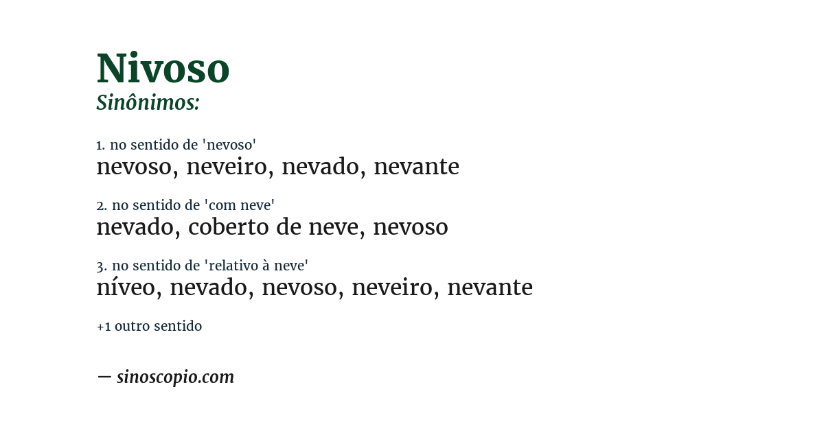 Sinônimo de nivoso