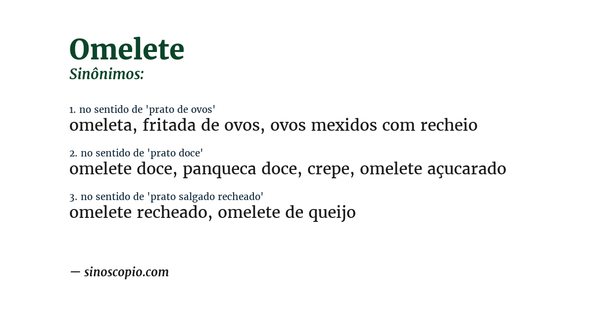 Sinônimo de omelete