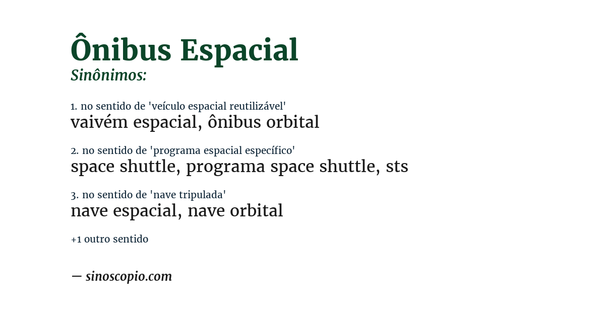 Sinônimo de ônibus espacial