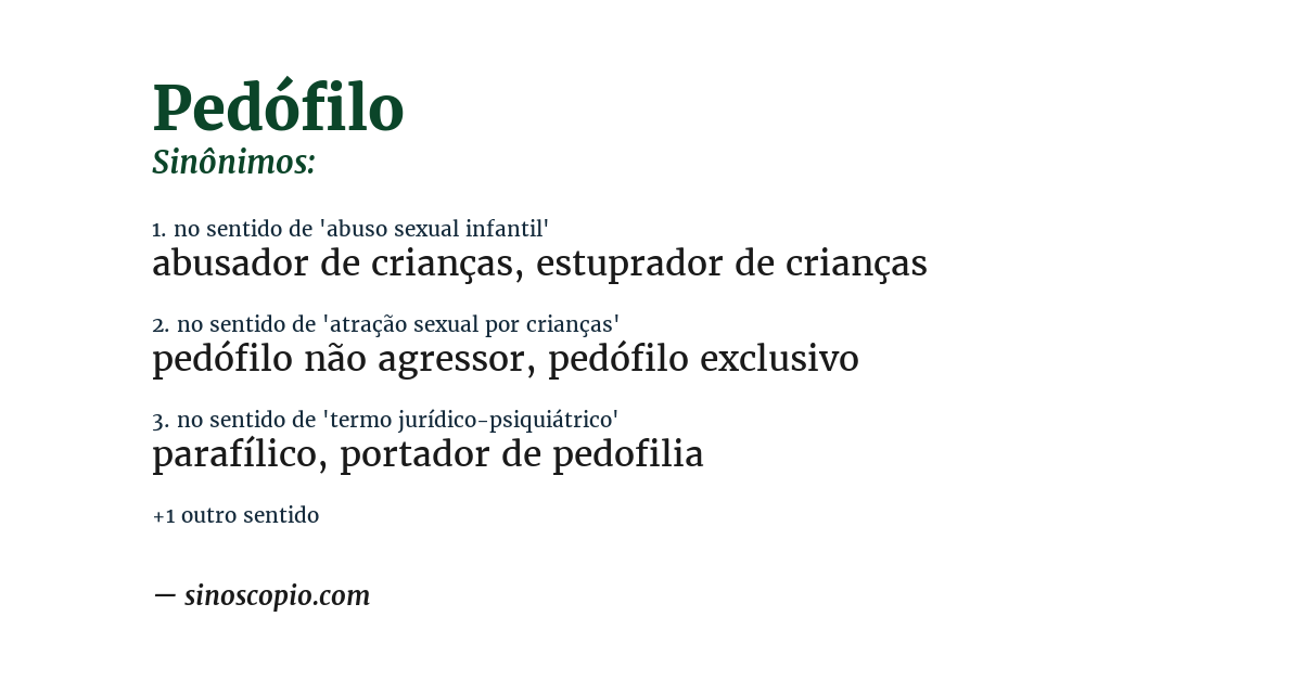 Sinônimo de pedófilo