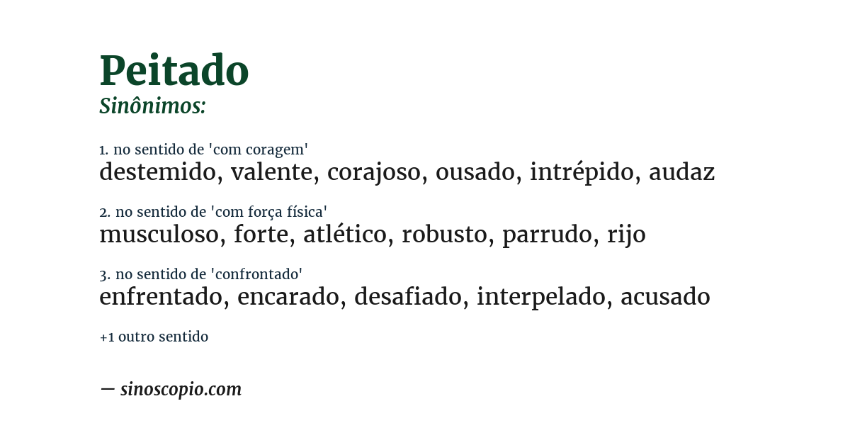 Sinônimo de peitado